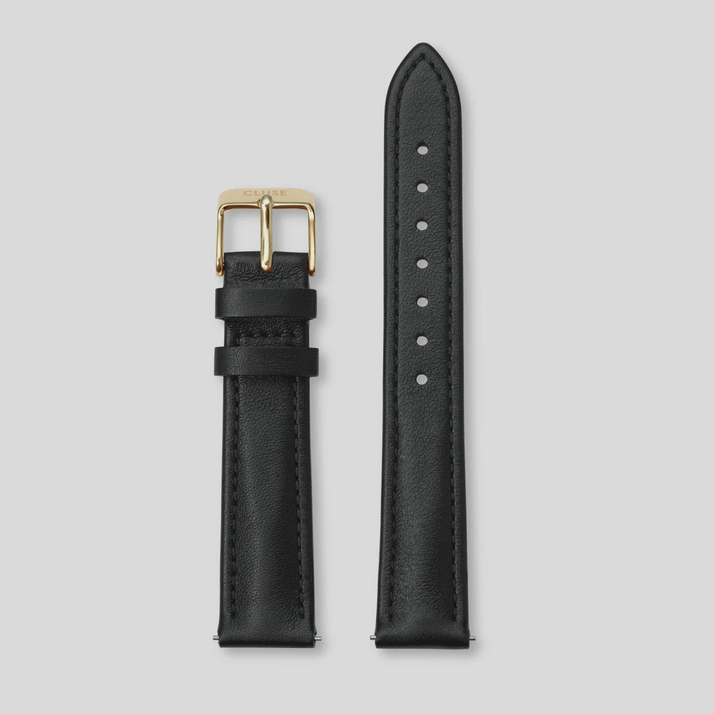 Cluse - Strap 16mm Leather Black, Gold colour CS12229