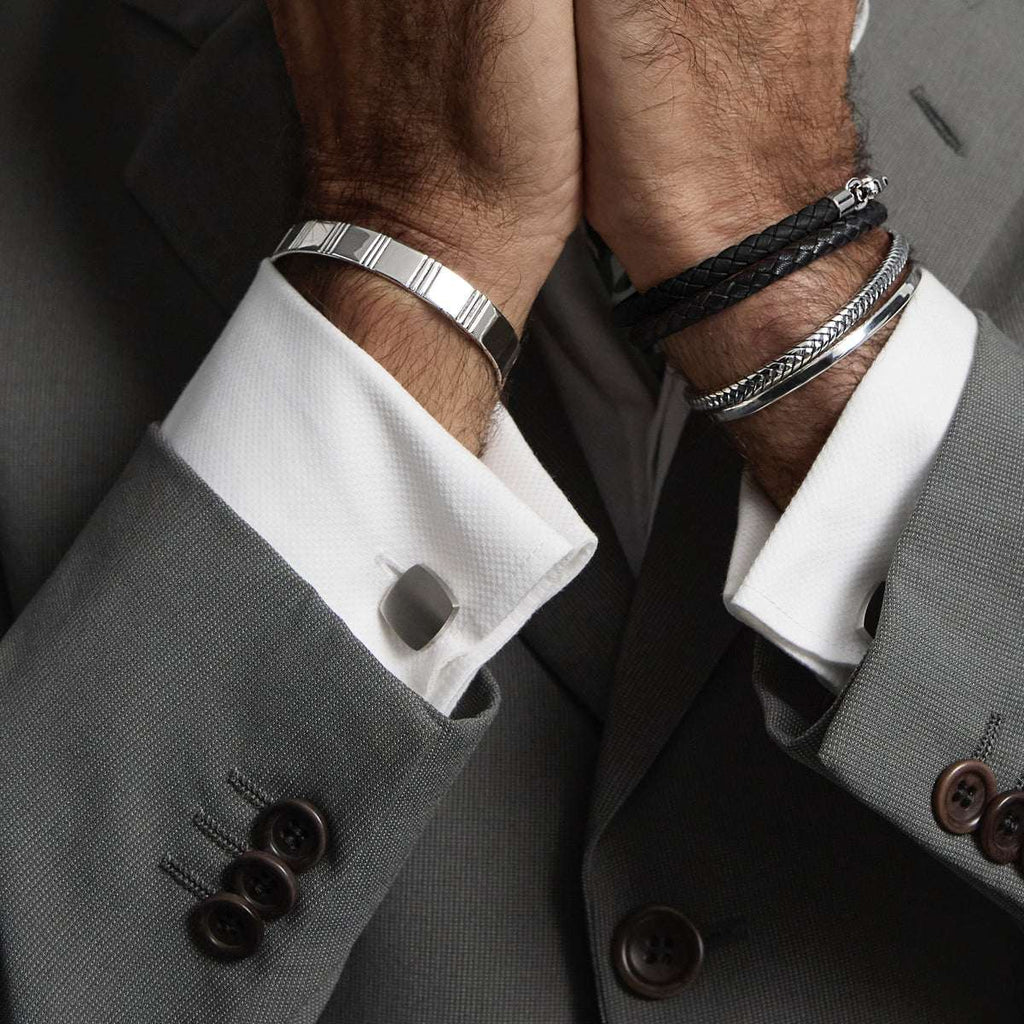 Pegasus Men's Brushed Stainless Steel Cufflinks CU9003