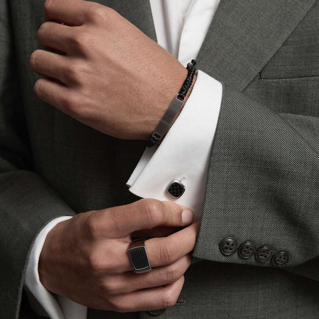 The Aviator Carbon Fibre and Steel Cufflinks CU9004