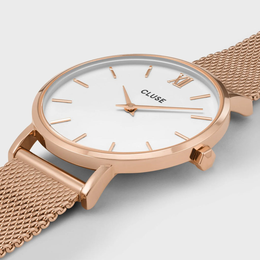 Cluse Minuit Mesh Rose gold/White CW0101203001