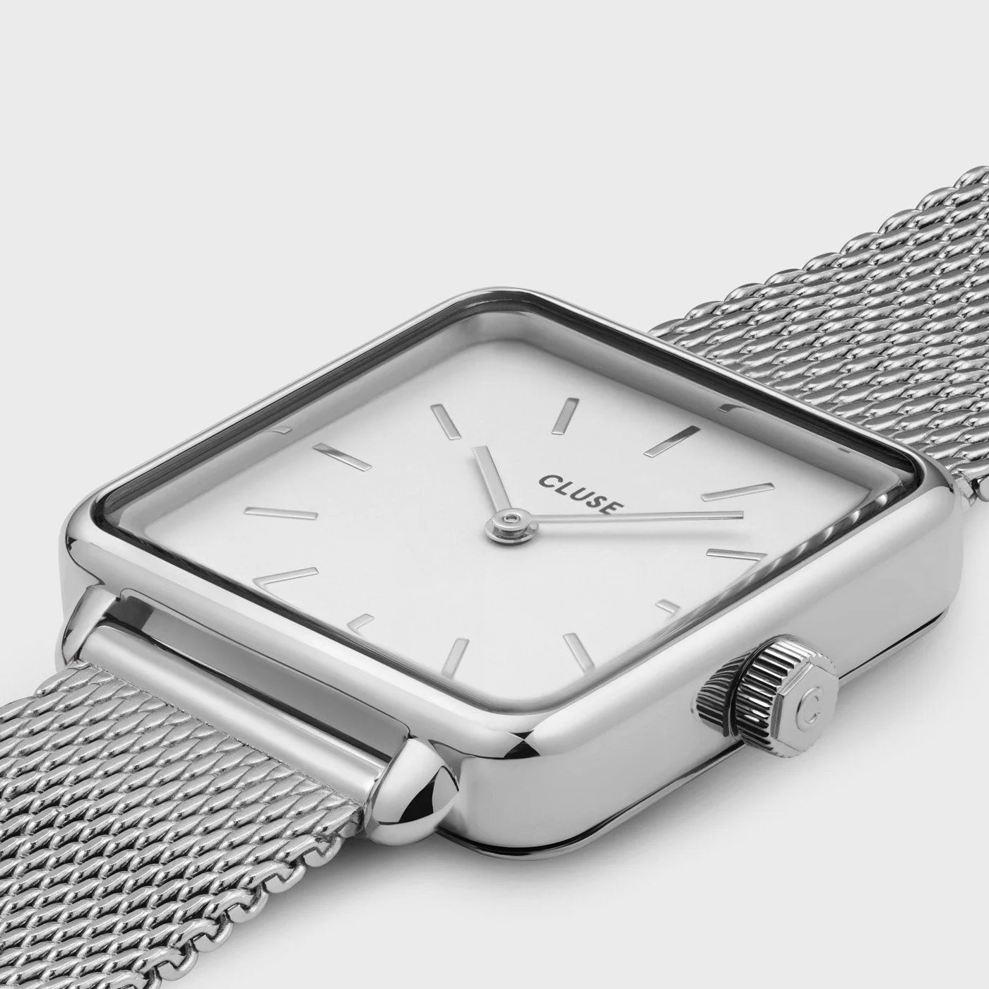 Cluse La Tetragone silver mesh/white CW0101207003