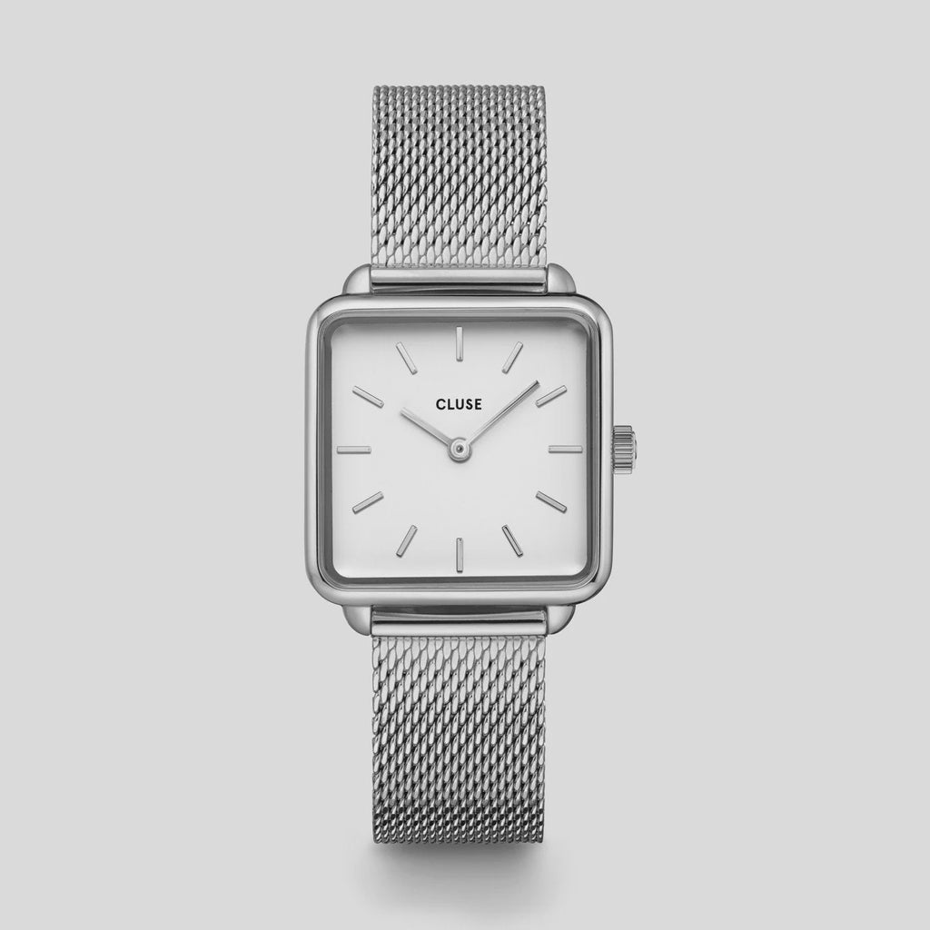 Cluse La Tetragone silver mesh/white CW0101207003