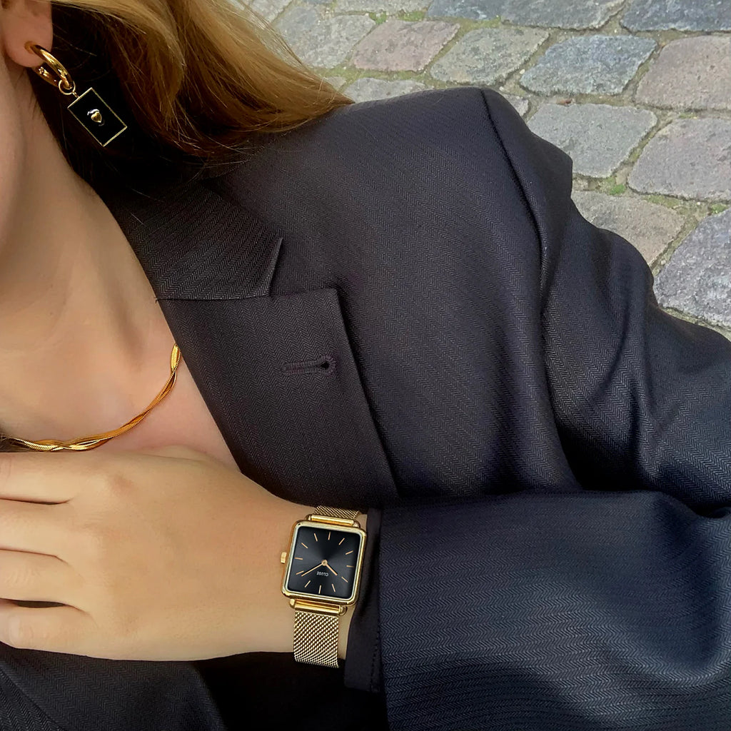 La Tétragone Watch Mesh, Black, Gold Colour