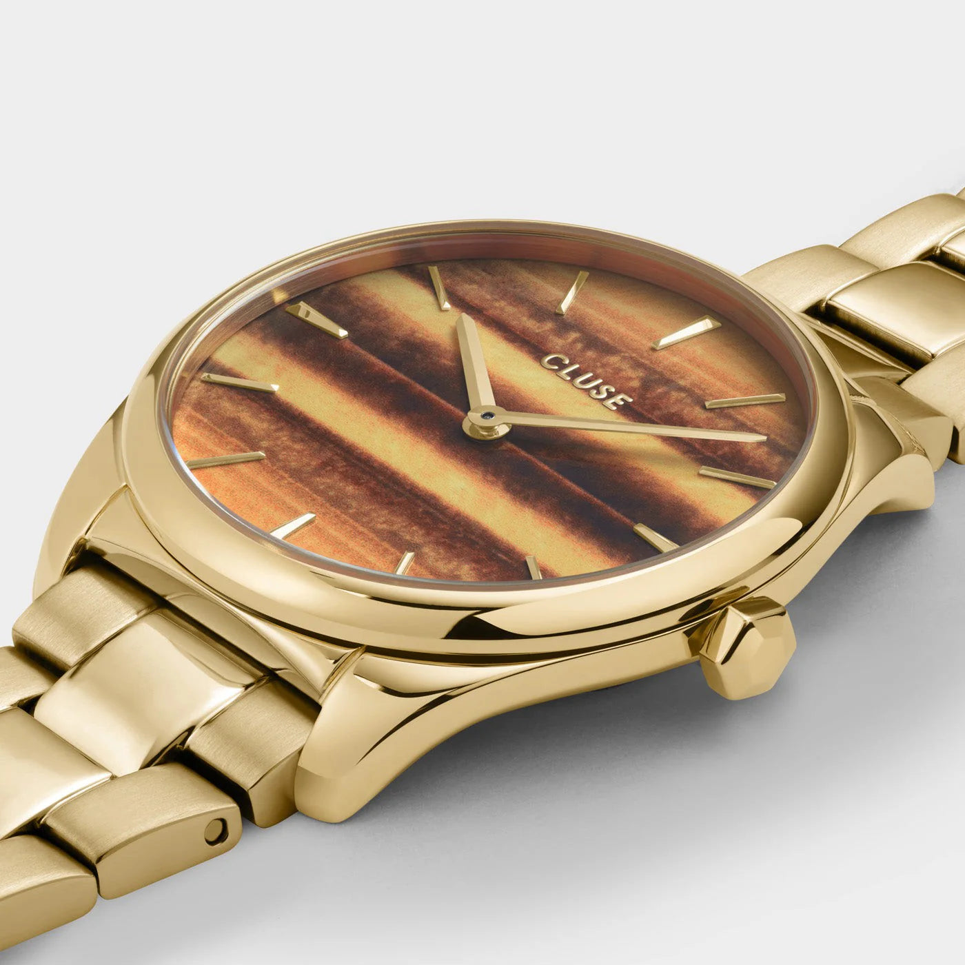 Cluse - Féroce Petite Watch Steel Tiger's Eye, Gold Colour CW11218