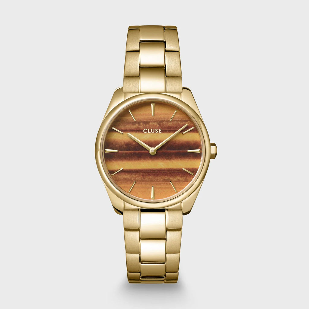 Cluse - Féroce Petite Watch Steel Tiger's Eye, Gold Colour CW11218