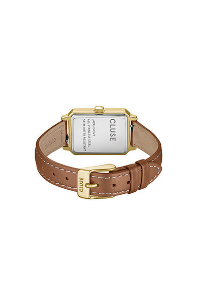 Cluse Fluette Leather Nutshell, Sand Texture White, Gold CW11515