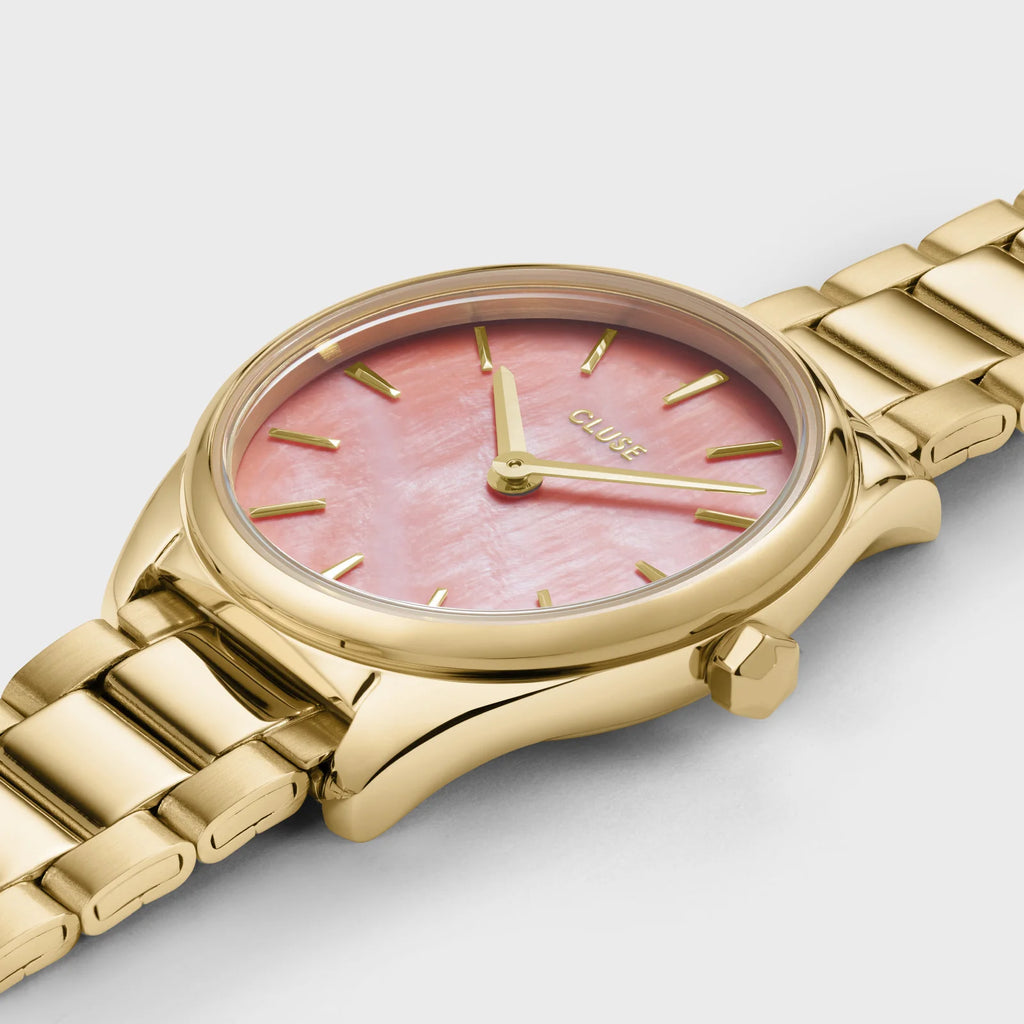 Cluse - Feroce Mini Watch Apricot Mother of Pearl/ Gold Link CW11709