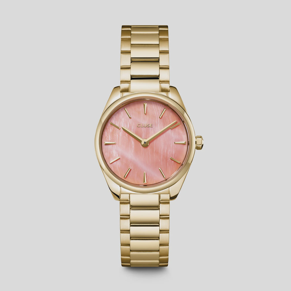 Cluse - Feroce Mini Watch Apricot Mother of Pearl/ Gold Link CW11709