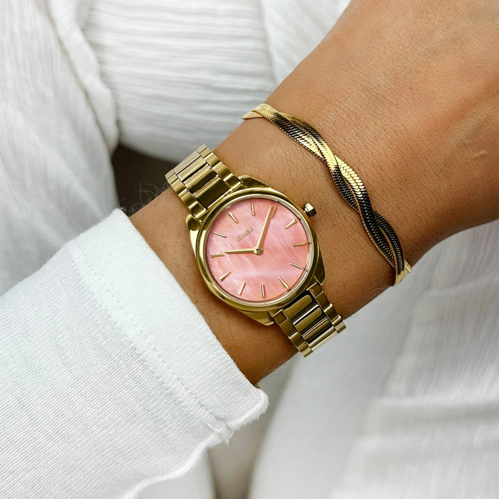 Cluse - Feroce Mini Watch Apricot Mother of Pearl/ Gold Link CW11709