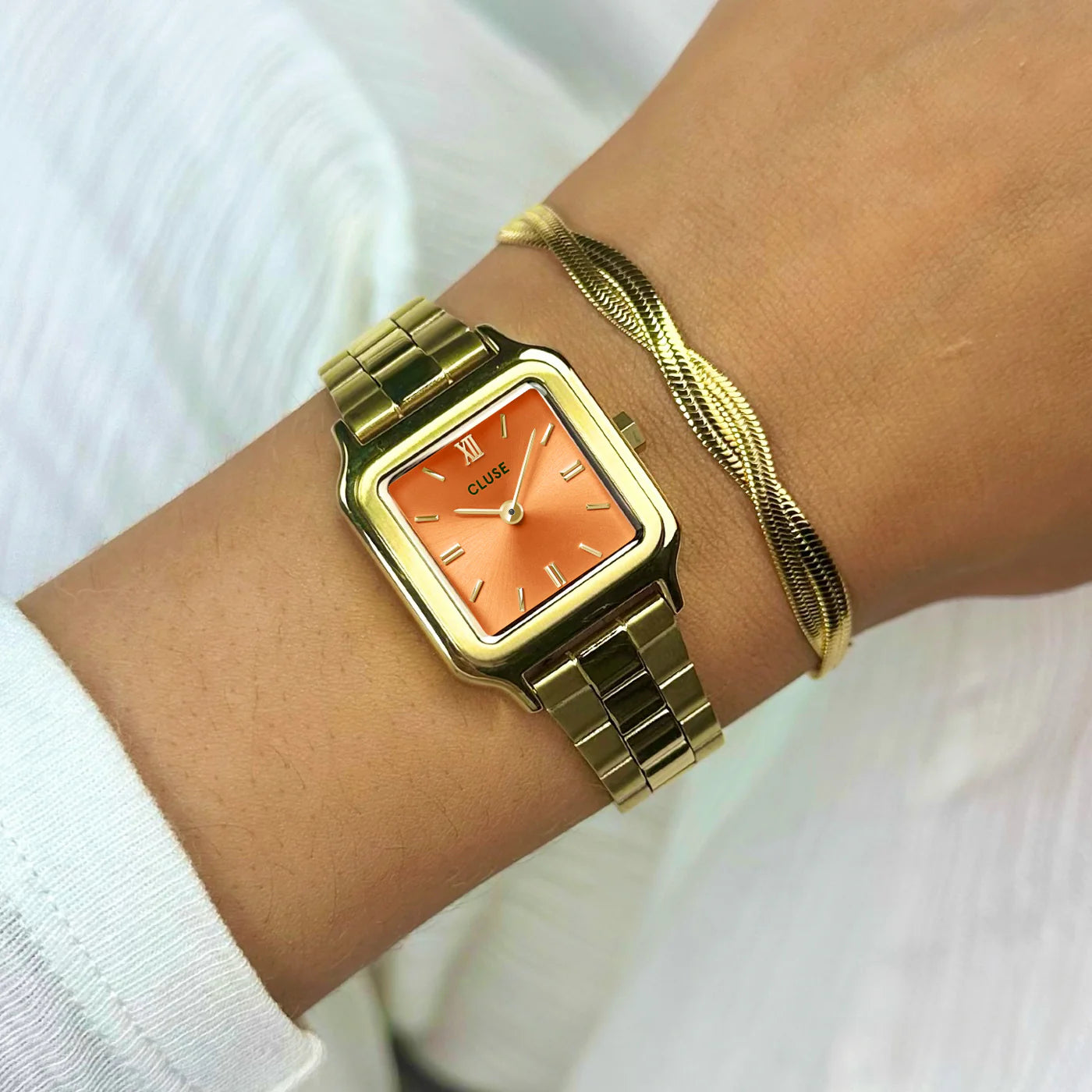 Cluse - Gracieuse Petite Watch Apricot/Gold Link CW11807