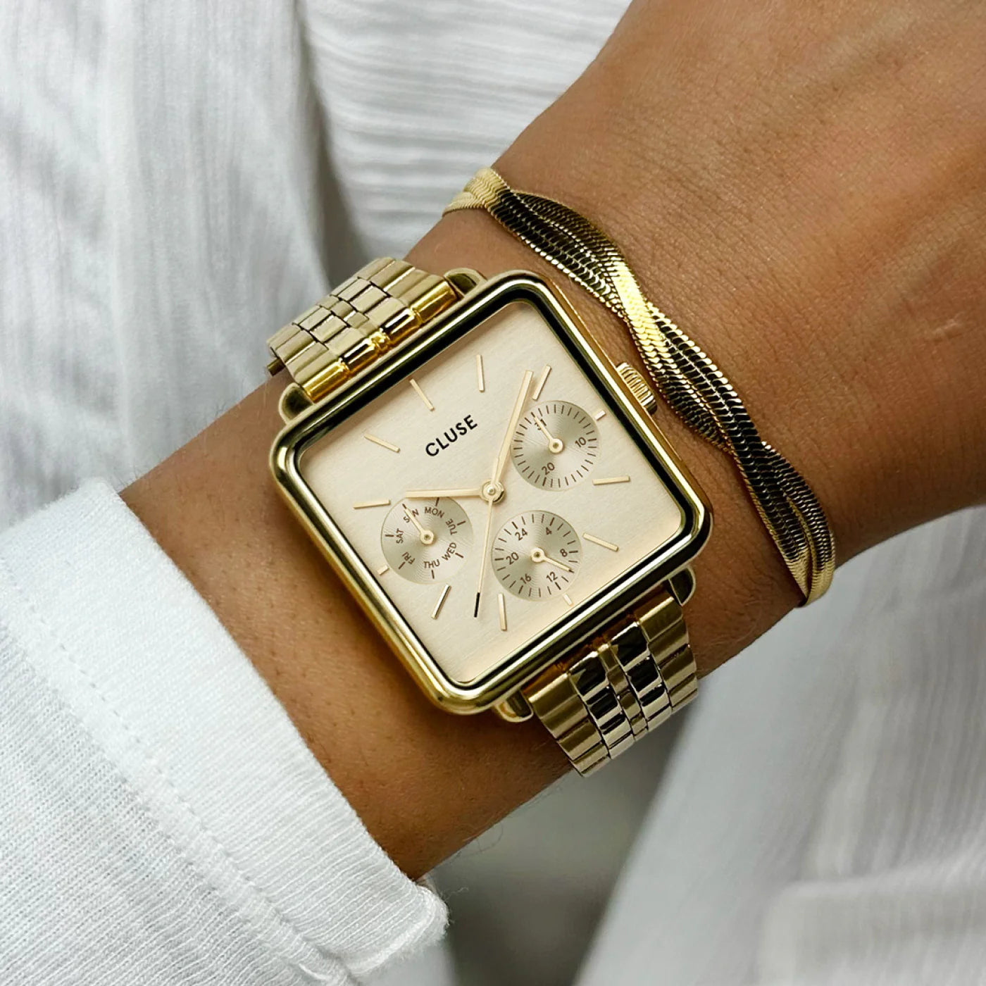 Cluse - La Tetragone Multifunction Full Gold Link CW13801