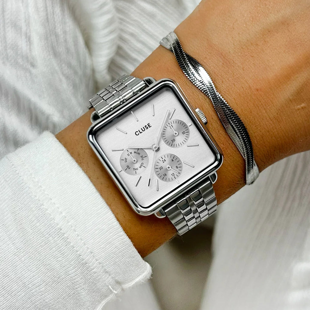 Cluse La Tetragone Multifunction Full Silver Link CW13802