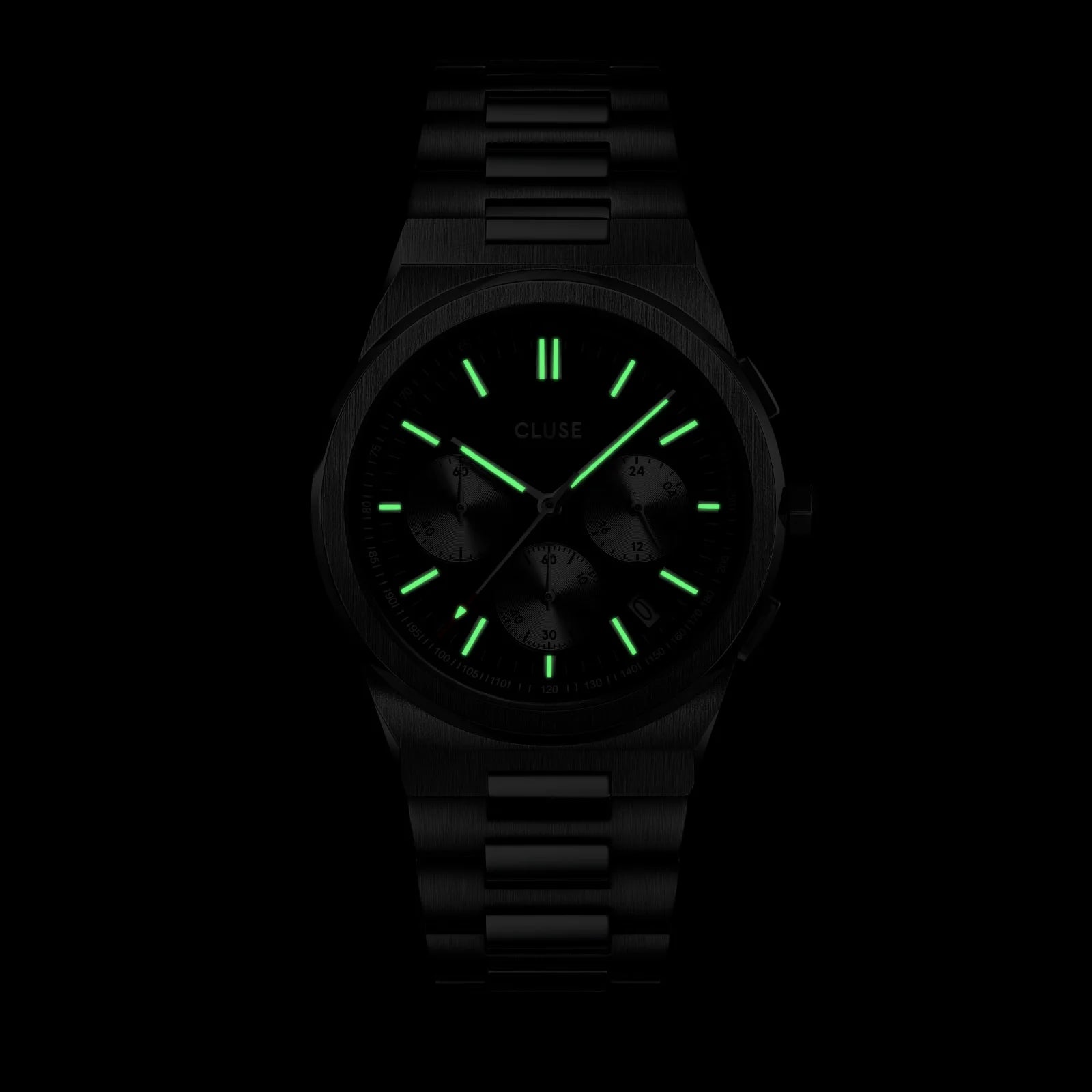 Cluse - Vigoureux Chrono Black/Silver Dial/ Silver Link CW20806
