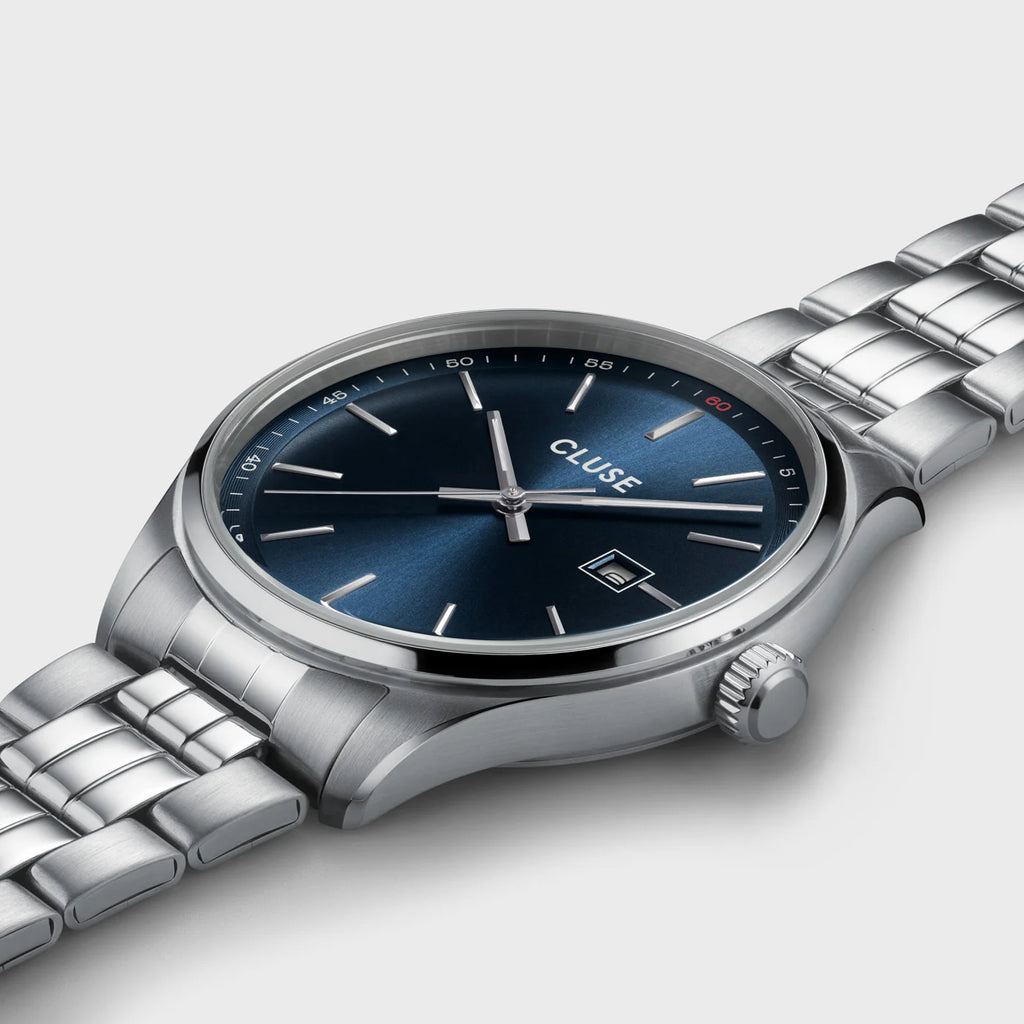 Cluse men's Antheor blue/silver steel link CW20903
