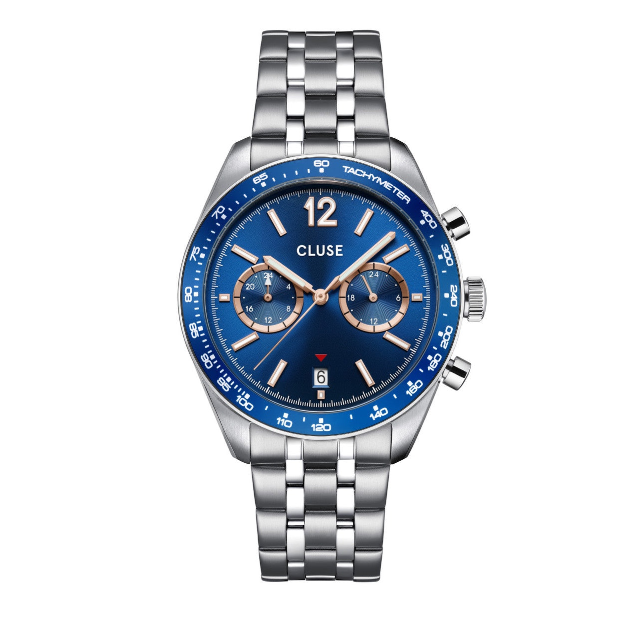 Aravis Dual Timer Watch Steel, Blue, Silver Colour