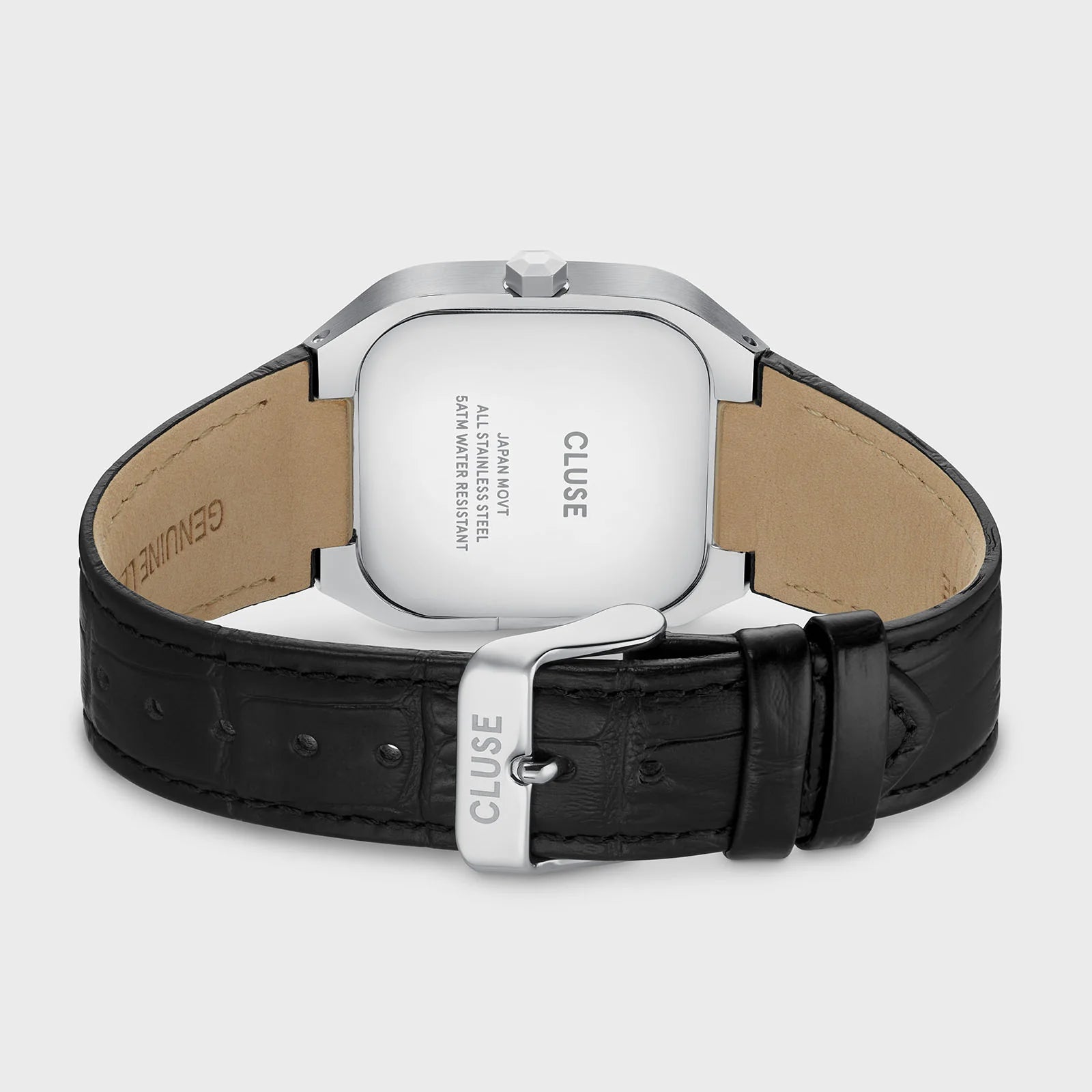 Quadrus Multifunction Watch Leather, Black, Silver Colour