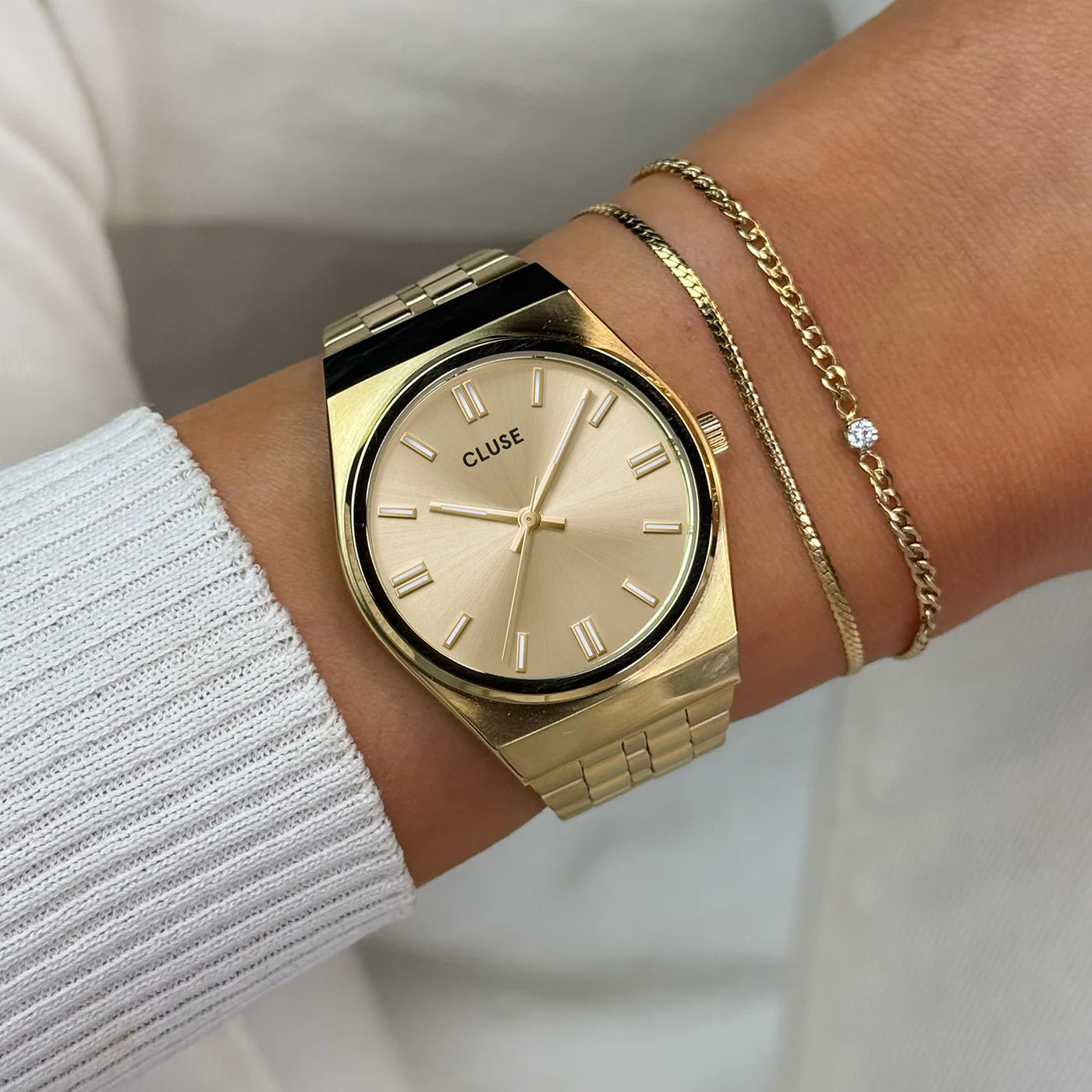 Cluse - Retro 70's Steel full gold link CW35104