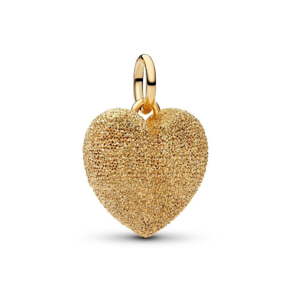 Puffy heart diamond pointed 14k gold-plated dangle 765073C00