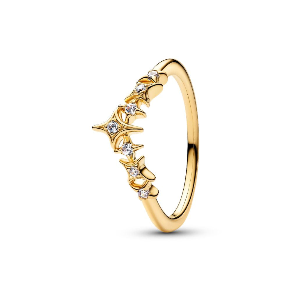 Tiara star 14k gold-plated ring with clear cubic z 164946C01-60