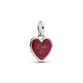 Engravable heart platinum-plated dangle with red g 735088C03