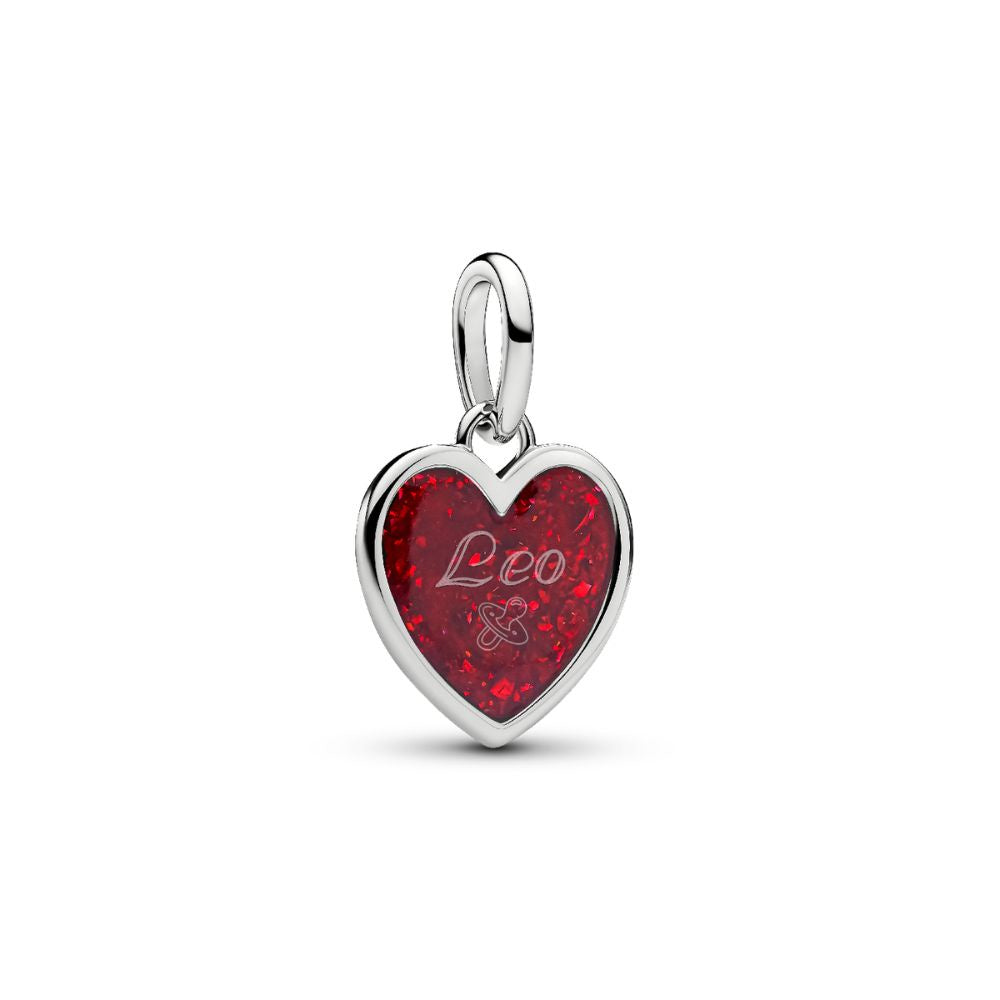 Engravable heart platinum-plated dangle with red g 735088C03