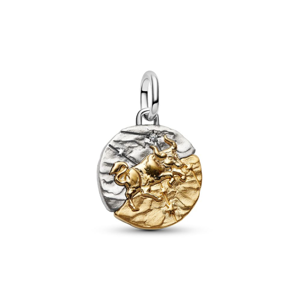 Taurus sterling silver and 14k gold-plated medalli 764986C01