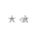 Star sterling silver stud earrings with clear cubi 295089C01
