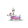 Christmas dachshund platinum-plated dangle with pu 734970C01