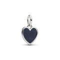 Engravable heart platinum-plated dangle with blue 735088C01