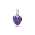 Engravable heart platinum-plated dangle with purpl 735088C02