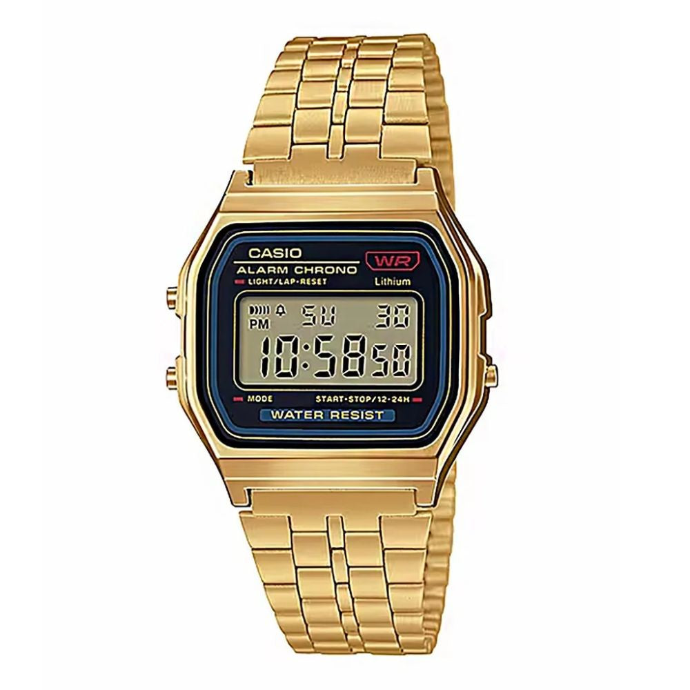 Casio Gents Digi, Gold Face, Gold Tone Band A159WGEA-1D