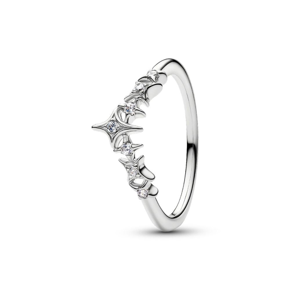 Tiara star platinum-plated ring with clear cubic z 134946C01-50