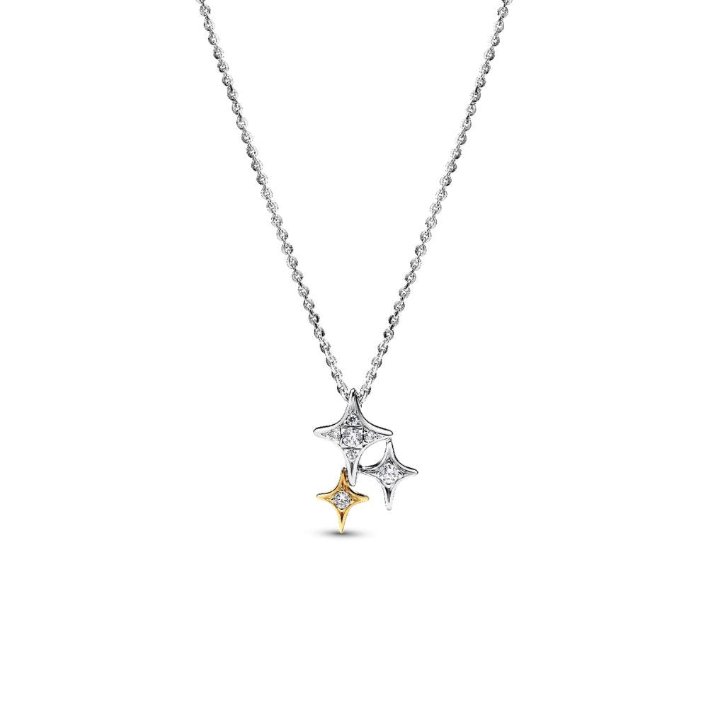 Stars sterling silver and 14k gold-plated pendant 365051C01-50