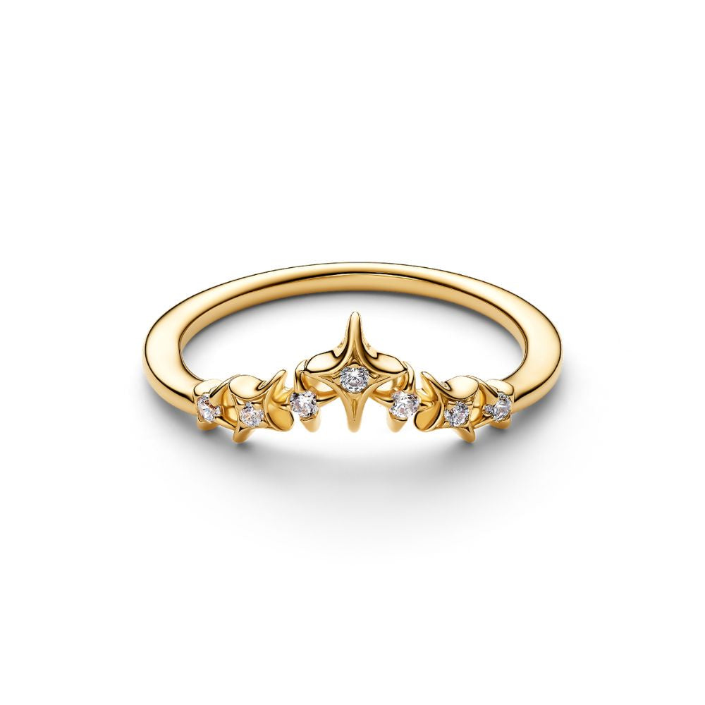 Tiara star 14k gold-plated ring with clear cubic z 164946C01-56
