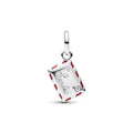 Santa letter sterling silver dangle with clear cub 795065C01