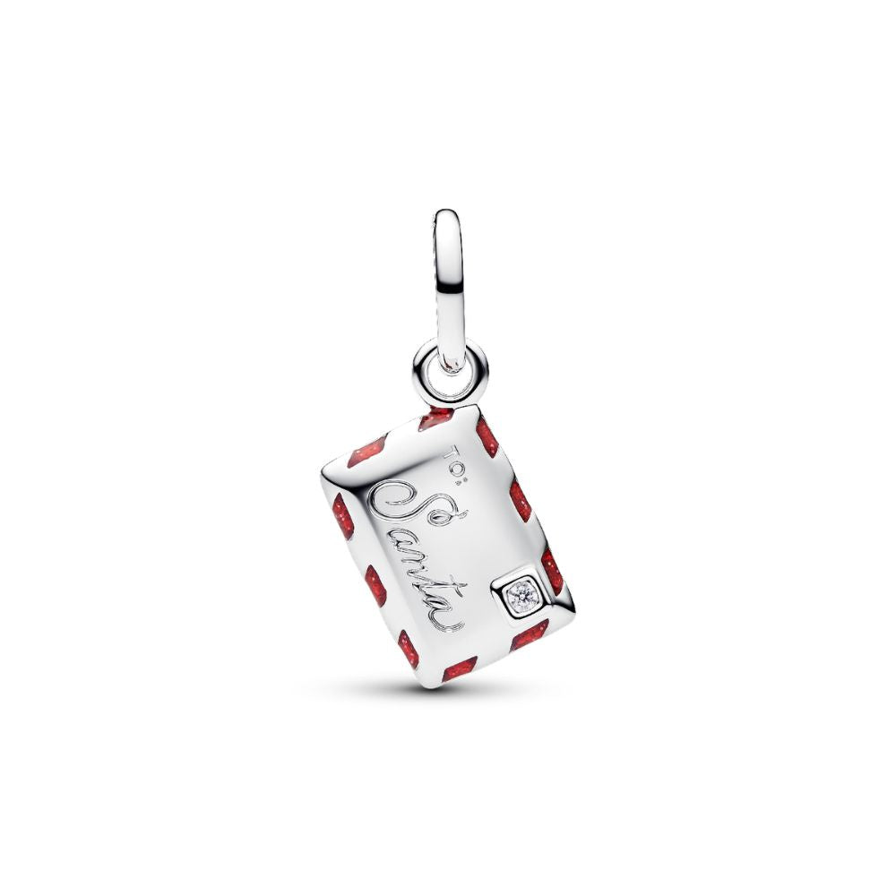 Santa letter sterling silver dangle with clear cub 795065C01