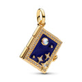 Engravable book 14k gold-plated dangle with clear 765049C01