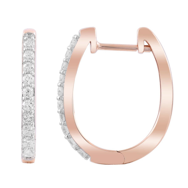 Huggie Earrings with 0.33ct Diamonds in 9K Rose Gold