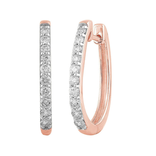 9ct Rose Gold 0.50ct Diamond Huggie Earrings