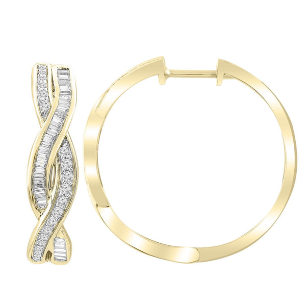 9ct Yellow Gold 0.50ct Diamond Hoop Earrings