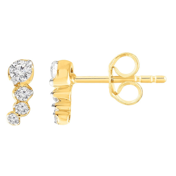 9ct Yellow Gold 0.15ct Diamond Fashion Earrings