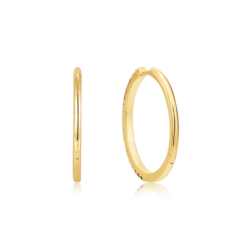 Ania Haie Gold Rainbow Pave Hoop Earrings