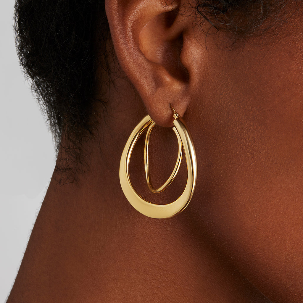 NAJO Strudel Hoop - Yellow gold Plated E2782