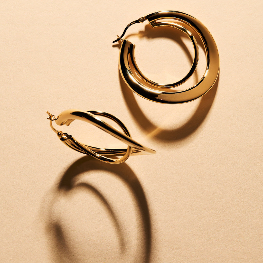 NAJO Strudel Hoop - Yellow gold Plated E2782