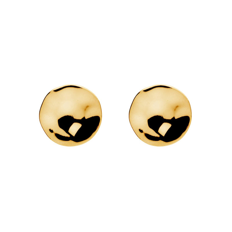 Najo Double Beat Yellow Gold Stud Earring