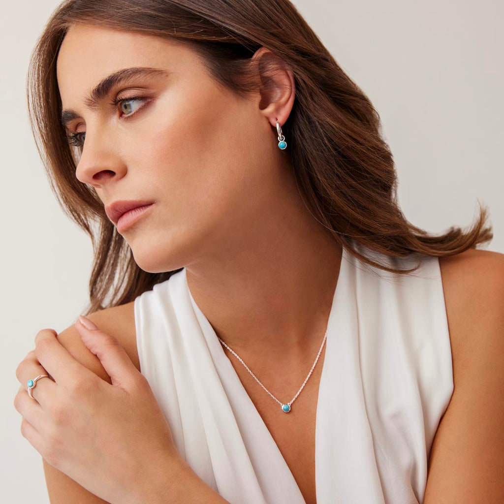 Heavenly Turquoise Earring - Silver
