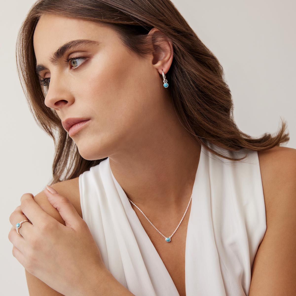 Heavenly Turquoise Earring - Silver