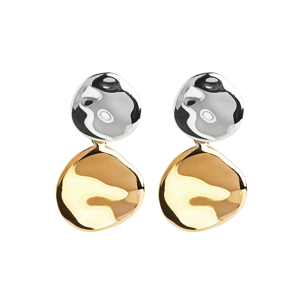 NAJO Shard Double Disk Stud - Two Tone E6724