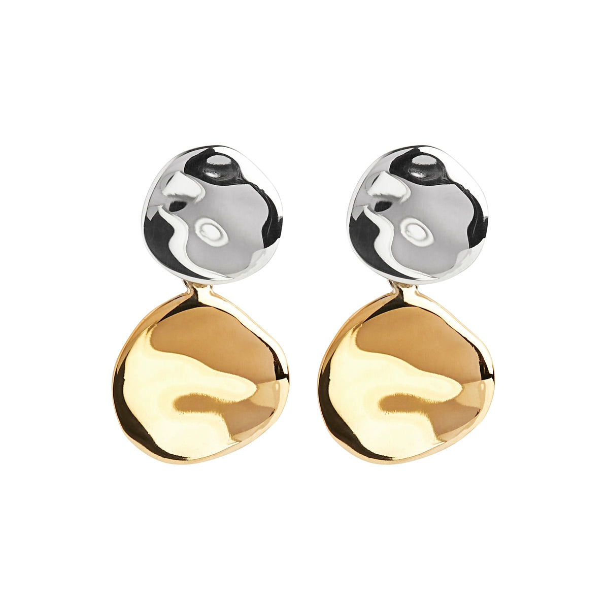 NAJO Shard Double Disk Stud - Two Tone E6724