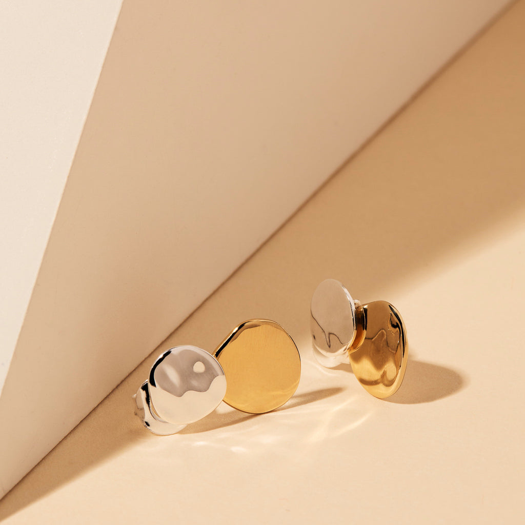 NAJO Shard Double Disk Stud - Two Tone E6724